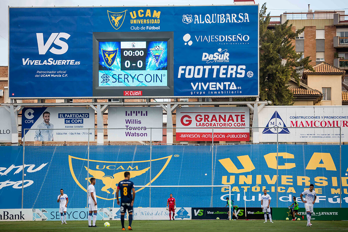 Vídeo marcador LED p16 en el estadio Vieja Condomina de Murcia